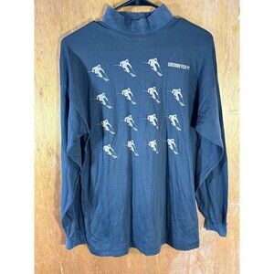 Vintage Obermeyer Black Long Sleeve Ski Skiing Shirt Large L USA